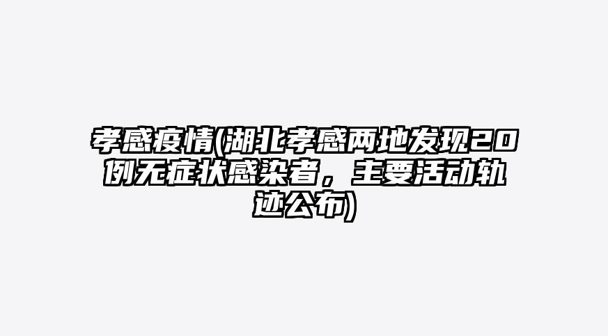 孝感疫情(湖北孝感两地发现20例无症状感染者,主要活动轨迹公布)
